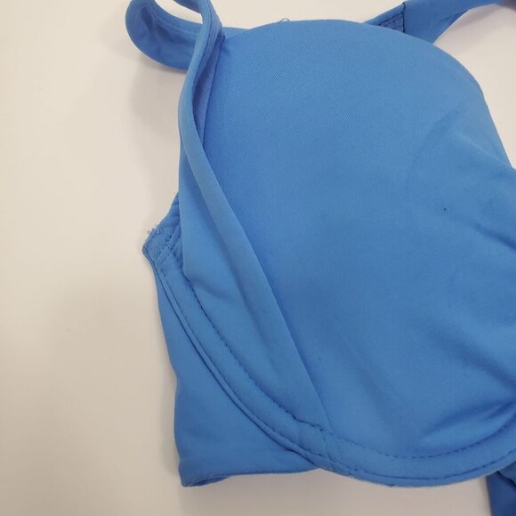 Anne Cole Women's Blue Underwire Halter Neck Tie Back Bikini Top Size S - Picture 2 of 6